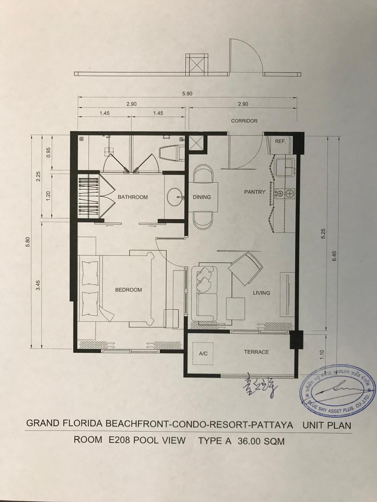 Grand Florida芭提雅带免费游泳池温泉和健身房和办公区水上花园公寓e208 Nacsomtien Kültér fotó